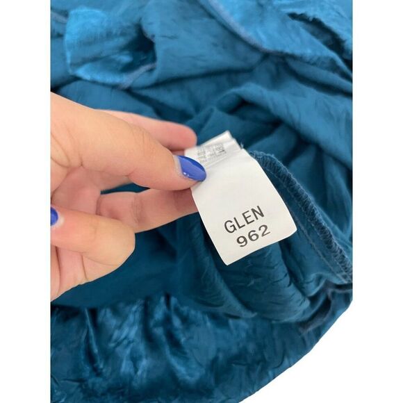 Zara Womens Midi Dress Small S Green Gold Applique Satin Wrinkle 2774/898 NWT - Picture 16 of 16